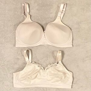 2 Top Secret Nursing Bras Size 36B White